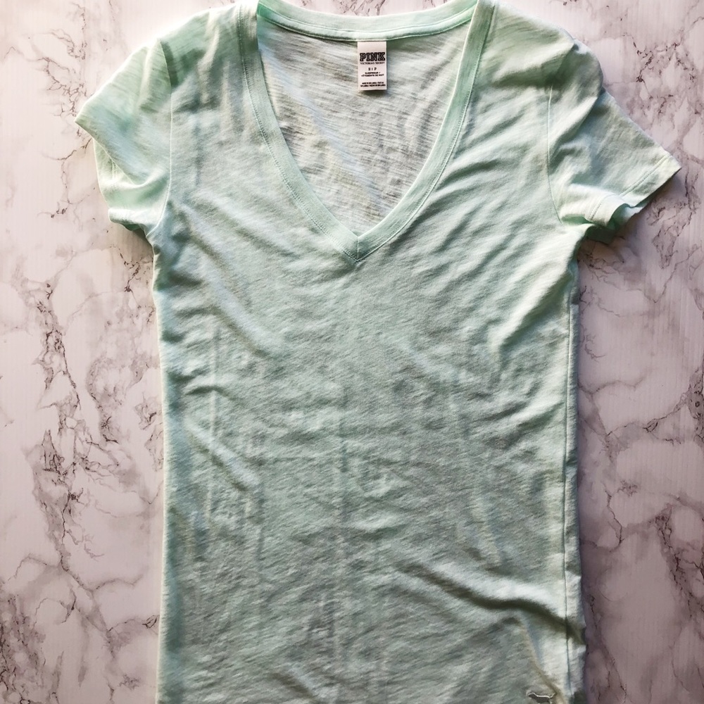 Victoria secret pink lite aqua v-neck size S